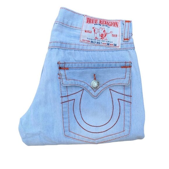 Vintage True Religion Jeans Size 34 BILLY BIG T Blue - Picture 5 of 10